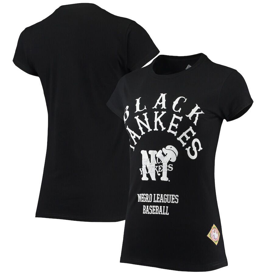 New York Black Yankees Stitches Women's Negro League Logo T-Shirt - Black.jpeg